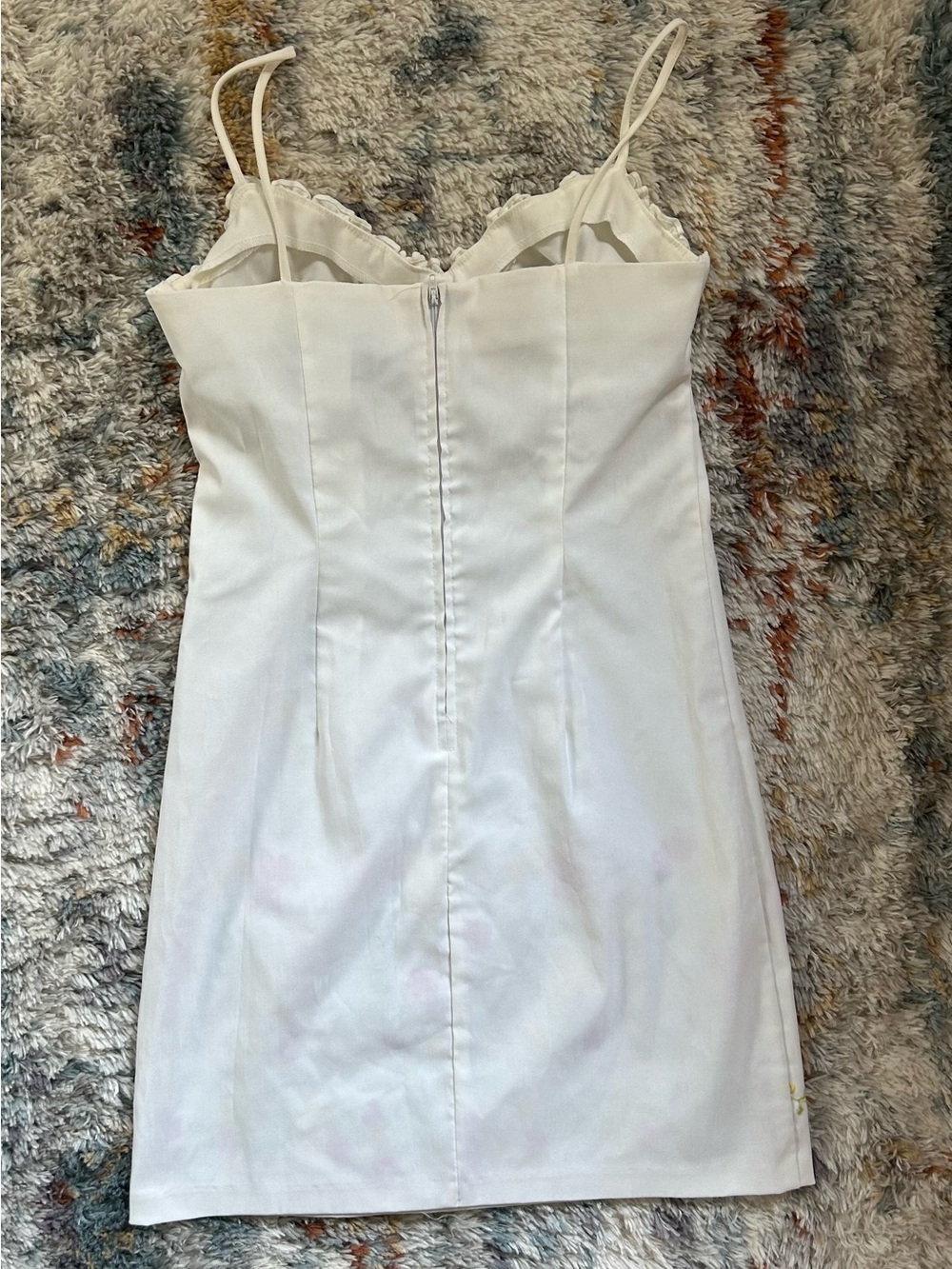 Vintage City Triangles Mini Dress with Pink & Yellow Floral Embroidery - Picture 4 of 8